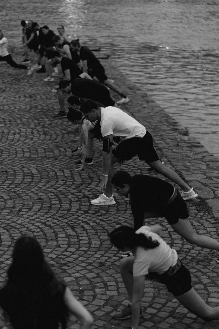 5km run v Mariboru, raztezanje na Lentu